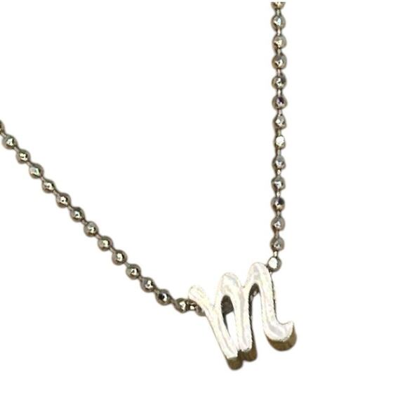 Alex Woo Sterling Silver ‘M’ Initial Pendant Necklace NY Designer Luxury Fashion - Picture 13 of 14